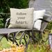 East Urban Home Follow Your Heart Indoor/Outdoor Throw Pillow Polyester/Polyfill blend in Black | 20 H x 20 W x 3 D in | Wayfair