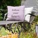 East Urban Home Follow Your Heart Indoor/Outdoor Throw Pillow Polyester/Polyfill blend in Black/Indigo | 16 H x 16 W x 3 D in | Wayfair