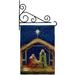 Breeze Decor Nativity Of Jesus Winter Impressions Decorative 2-Sided 19 x 13 in. Garden Flag in Blue/Brown | 18.5 H x 13 W x 1 D in | Wayfair