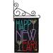 Breeze Decor New Year Martini Burlap Winter Impressions Decorative 2-Sided Polyester 19 x 13 in. Flag Set in Black | 18.5 H x 13 W in | Wayfair