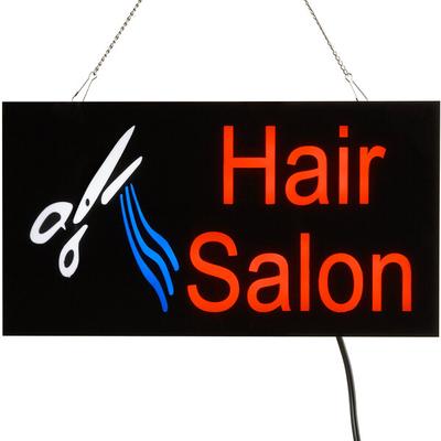 Choice 19" x 10" LED Solid Rectangular Hair Salon Sign with Two Display Modes