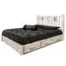 Loon Peak® Homestead Collection Lodge Pole Pine Platform Storage Bed Wood in White | 47 H x 80 W x 94 D in | Wayfair