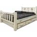 Loon Peak® Homestead Collection Lodge Pole Pine Storage Bed Wood in White | 47 H x 66 W x 94 D in | Wayfair 2C652172879B4161802C13DF6344A98A