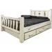 Loon Peak® Homestead Collection Lodge Pole Pine Storage Bed Wood in White | 47 H x 80 W x 94 D in | Wayfair 60DCBEB3CC18461B995599E49590493E