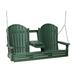 Ebern Designs Rosalin Adirondack Porch Swing Plastic in Green | 32.5 H x 65 W x 27 D in | Wayfair 2567F9D422E04E58B0E8A92A4CB74790