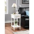 French Country Khloe Deluxe Accent Table in White - Convenience Concepts 6052245W