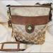 Coach Bags | Authentic Coach Peyton Sateen Crossbody Bag | Color: Tan | Size: (L) 7.5 X (H) 8.5 X (W) 1 Inches