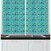 East Urban Home Animal Colorful Pattern of Various Jungle Animals in a Tropic Setting Kitchen Curtain Polyester | 39 H x 55 W x 2.5 D in | Wayfair