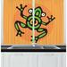 East Urban Home 2 Piece Frogs Aztec Inspired Amphibian Animal Kitchen Curtain Set Polyester | 39 H x 55 W x 2.5 D in | Wayfair