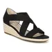 LifeStride Siesta Women's Wedge Espadrille Sandals, Size: 8.5 Wide, Black