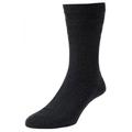 6 Pair Pack Of Hj Hall Hj90 Wool Rich Softop Wider Loose Top Non Elastic Socks 11-13 Black