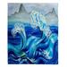 East Urban Home Blue Waves Mountains Soft Sherpa Blanket Microfiber/Fleece/Microfiber/Fleece | 68 W in | Wayfair C00D30DBDAE144FCAD0A3DD0B56C26F5