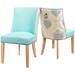 Rosdorf Park Mccardle Cotton Side Chair in Aqua Wood/Upholstered/Fabric in Brown | 37 H x 21.5 W x 20.5 D in | Wayfair