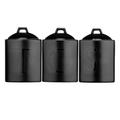 Black Text Ceramic Tea Coffee Sugar Utensil Biscuit Salt & Pepper Jar Canister Storage Set (Tea Coffee & Sugar Set)