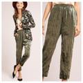 Anthropologie Pants & Jumpsuits | Anthropologie // Olive Green Velvet Pants | Color: Gold/Green | Size: Sp