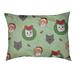 East Urban Home Christmas Cats Pattern Outdoor Designer Pillow Metal in Green/Brown | 7 H x 50 W x 40 D in | Wayfair