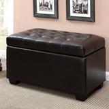 Wildon Home® Braham Tufted Storage Ottoman Faux Leather in Black/Brown | 20 H x 36 W x 20 D in | Wayfair 3129DE8822C24C529651A8D2B4873839