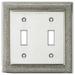 ClaireDeco Hammered 2-Gang Toggle Light Switch Wall Plate in Gray | 4.65 H x 4.65 W x 0.17 D in | Wayfair HCP0682-S