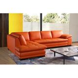 Orange Sectional - Ebern Designs 124" Wide Leather Match Sofa & Chaise Leather Match | 31 H x 124 W x 89 D in | Wayfair