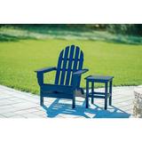 Three Posts™ Hartington Plastic/Resin Adirondack Chair w/ Table Plastic/Resin in Blue | 35 H x 29 W x 36 D in | Wayfair