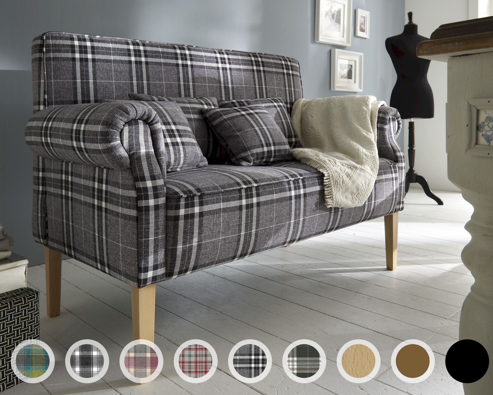 Massivholz »Tavola« Tischsofa 3-Sitzer / Buche wengefarbig / PK K 1630