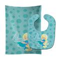 Caroline's Treasures Beach Mermaid Blue Baby Bib & Burp Cloth, Multicolor, Large