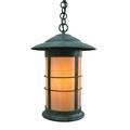 Arroyo Craftsman Newport 1-Light Outdoor Hanging Lantern Glass/Metal in Yellow | 25.38 H x 13.75 W x 13.75 D in | Wayfair NH-14LF-AB