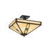 Arroyo Craftsman Pasadena 4 - Light Unique Bowl Semi Flush Mount Glass, Crystal in Black/Brown | 13 H x 16 W x 16 D in | Wayfair PIH-16EAM-MB