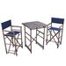 Bay Isle Home™ Gupton 3 Piece Bar Height Dining Set, Bamboo in Blue/White | 42 H x 30 W x 30 D in | Outdoor Dining | Wayfair