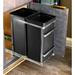 AdirHome 4.7 Gallon Under Cabinet Trash Can System w/ 2 Trash Bins Stainless Steel in Black/Gray | 19.5 H x 10 W x 18.5 D in | Wayfair 315-02-SS