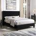 Brassex Jia Tufted Solid Wood & Platform Bed Upholstered/Velvet in Black | 50 H x 67.75 W x 86.5 D in | Wayfair 7007Q-BK