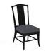 Braxton Culler Drury Lane Slat Back Side Dining Chair Upholstered/Wicker/Rattan in Blue/Black | 39 H x 19 W x 25 D in | Wayfair