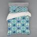 East Urban Home Microfiber Coastal Duvet Cover Set Microfiber in Blue | Queen Duvet Cover + 3 Additional Pieces | Wayfair