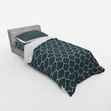 East Urban Home Fish Dark Blue/Microfiber Modern & Contemporary Duvet Cover Set Microfiber in White | Twin Duvet Cover + 2 Additional Pieces | Wayfair