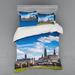 East Urban Home Town Dresden Old German Architecture Historical European Scenery Image Duvet Cover Set Microfiber in Blue | Wayfair