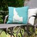 East Urban Home Indoor/Outdoor Throw Pillow Polyester/Polyfill blend in Green/Blue | 16 H x 16 W x 3 D in | Wayfair