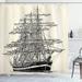 East Urban Home Pirate Ship Shower Curtain Set + Hooks Polyester in White | 75 H x 69 W in | Wayfair FCCBD85C5D4F4E3B8C42EE5486041290