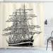 East Urban Home Pirate Ship Shower Curtain Set + Hooks Polyester in White | 69 H x 105 W in | Wayfair DEA9726B3AD4473687AAF6374D8F4EB0