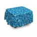 East Urban Home Marine Waves Spirals Art 2 Piece Box Cushion Ottoman Slipcover Set Polyester in Blue | 16 H x 38 W x 0.1 D in | Wayfair