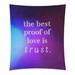 East Urban Home Polyester Handwritten Love & Trust Quote Tapestry Polyester in Blue/Indigo | 80 H x 68 W in | Wayfair