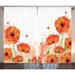 East Urban Home Poppy Floral Semi-Sheer Rod Pocket Curtain Panels Polyester in Brown | 90 H in | Wayfair 672462D6DDB84EA5BE027B7D1D005B19