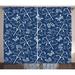 East Urban Home Floral Semi-Sheer Rod Pocket Curtain Panels Polyester in Brown | 90 H in | Wayfair 61DF033ED66B4CCDA79844DBD065B6F4