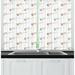 East Urban Home Music Diagonally Designed Electronic Guitar Silhouettes on a Plain Background Kitchen Curtain | 39 H x 55 W x 2.5 D in | Wayfair