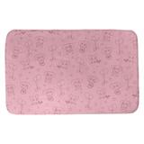 East Urban Home Festive Hol Valentine's Day Dogs Pattern Rectangle Bath Rug Polyester in Pink | 34" W x 21" L | Wayfair