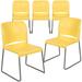 Flash Furniture Brielles 880 lb. Capacity Full Back Contoured Sled Base Stack Chair Plastic/Acrylic/Plastic/Metal in Gray/Yellow | Wayfair