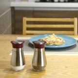 Evelyne Salt & Pepper Shaker Set Stainless Steel/Glass/Plastic/Metal in Indigo | 4.5 H x 2.3 W x 2.3 D in | Wayfair GMT-10207-P