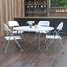 Flash Furniture Noah 5-Foot Round Bi-Fold Folding Table w/ Carrying Handle Plastic/Resin/Metal in White | 29.5 H x 60.5 W x 60.5 D in | Wayfair