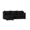 Black/Brown Sectional - My Chic Nest Parker 96" Wide Left Hand Facing Modular Sofa & Chaise Polyester/Upholstery/Cotton/Leather | Wayfair