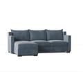 Black/Brown Sectional - My Chic Nest Parker 96" Wide Left Hand Facing Modular Sofa & Chaise Polyester/Upholstery/Cotton/Leather | Wayfair