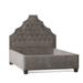 My Chic Nest Lexi Platform Bed Upholstered/Velvet/Polyester/Faux leather/Cotton/Linen in Gray | 65 H x 77 W x 90 D in | Wayfair 557-103-1110-CK